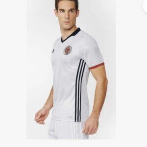 ADIDAS Columbia National Soccer Team 2016 Jersey White/Navy Climacool Adult S